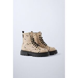 Zara Kids Mickey Mouse Lace Ankle Boots Girls Size US 4, EUR 36‎